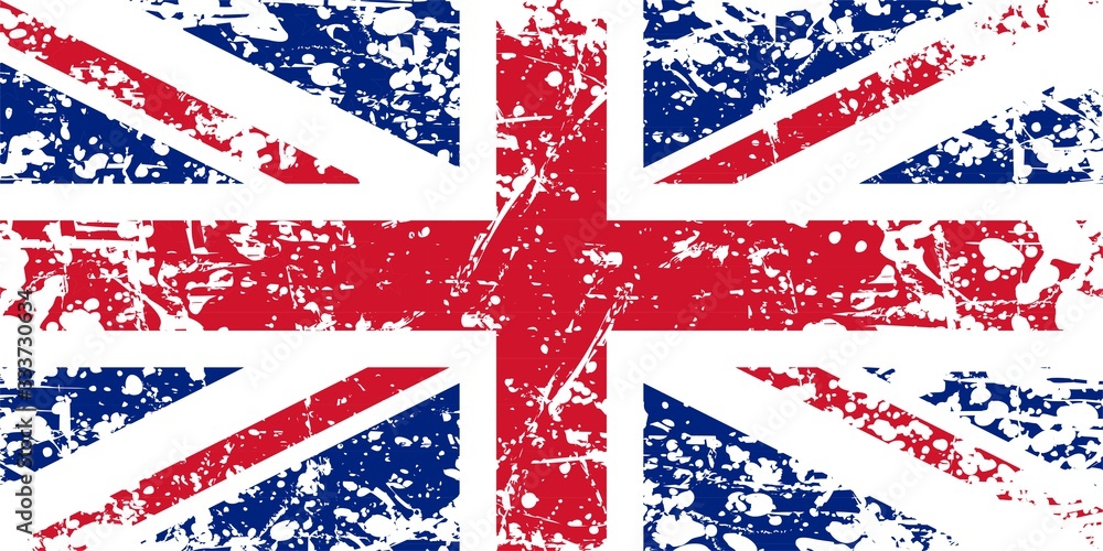 Fototapeta premium UK Flag Rustic Dirty Grunge Distressed Effect Vector Illustration