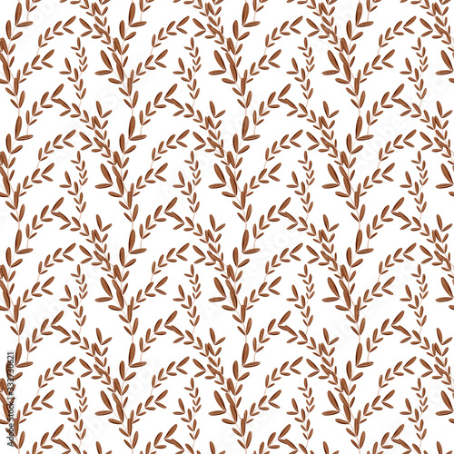 Fototapeta Naklejka Na Ścianę i Meble -  Autumn leaf seamless pattern cute textural digital art on a white background. Print for wrapping paper, kitchen textiles, covers, books, cards, invitations, web, covers, banners.