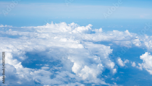 Fototapeta Naklejka Na Ścianę i Meble -  Cloudy sky against a blue background.