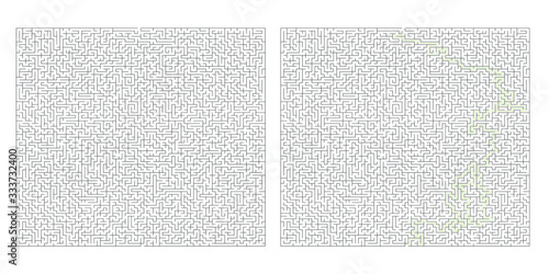 Huge 80x80 rectangular maze with solution