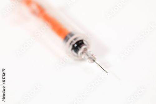 syringe for injection on a white background