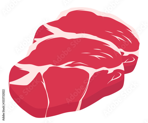 牛肉のイラスト_ステーキ肉