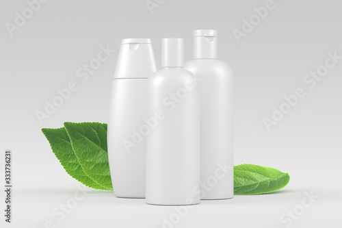 Shampoo Beauty Jar Bottle 3D Rendering White Blank Mockup © Threedy Artist