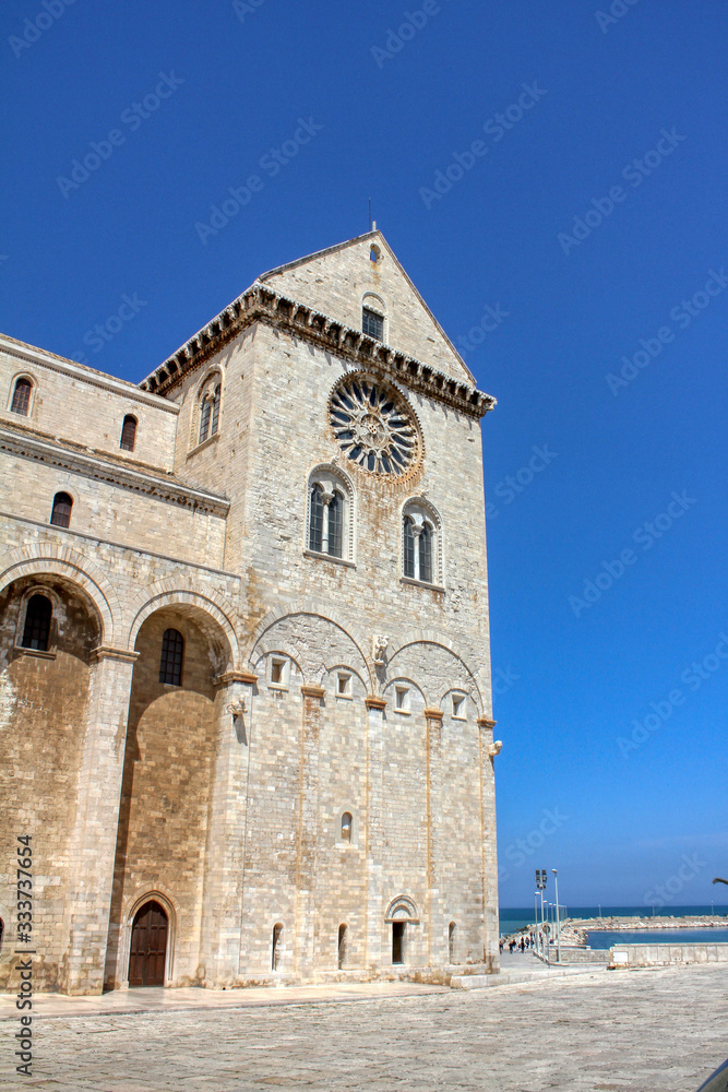 Details of the Roman Catholic cathedral dedicated to Saint Nicholas the Pilgrim in Trani, Puglia, Italy