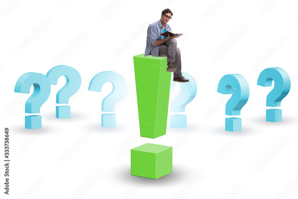 Exclamation mark concept with businessman Exclamation mark concept with businessman