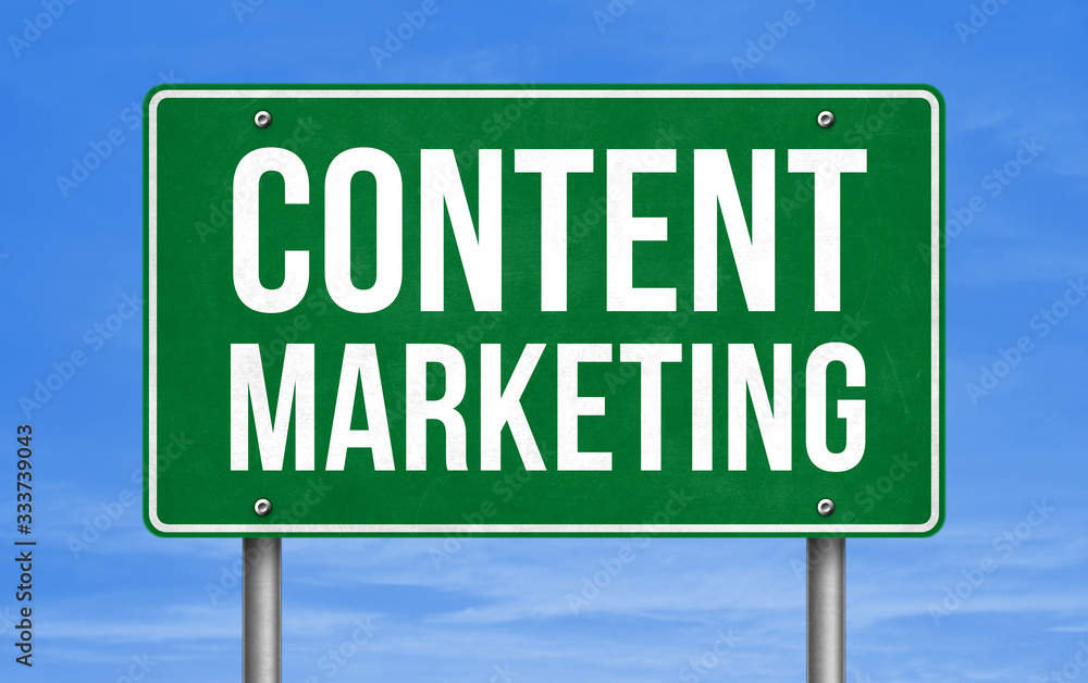Content Marketing - roadsign concept Content Marketing - roadsign concept