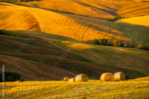 Fototapeta Late summer aerial landscape of valley