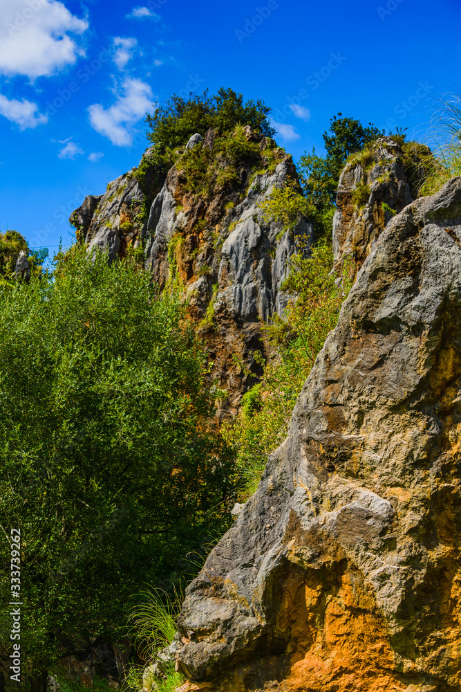 Stunning landscape in the Cabarceno nature park. Cantabria. Northern coast of Spain