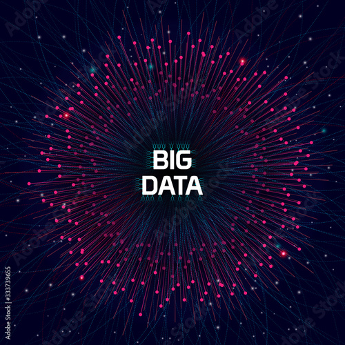 Futuristic Big Data Technology Concept Art and Visualization. The big one of the digital transformation.