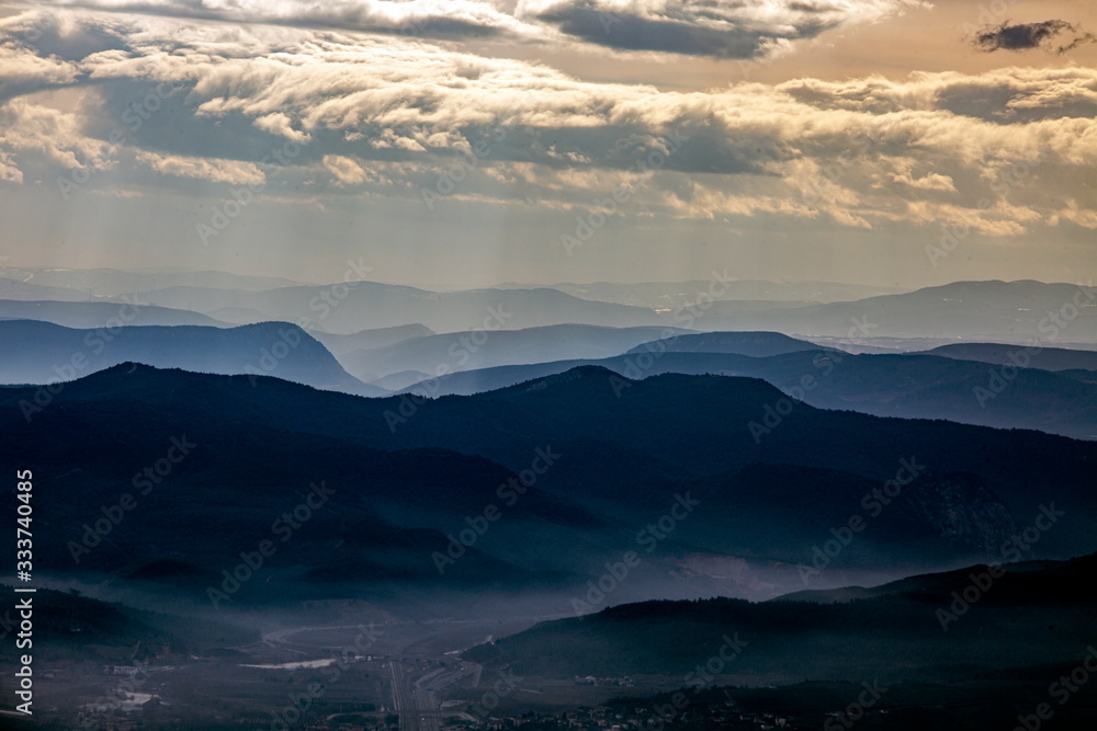 the Republic of turkey,mountain, fog