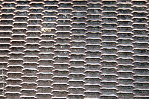 Metal mesh fence pattern photo