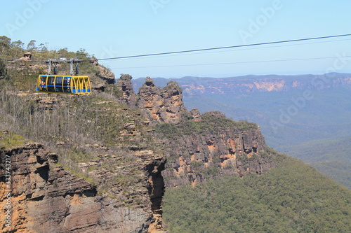 Cable car at the edge of a cliff