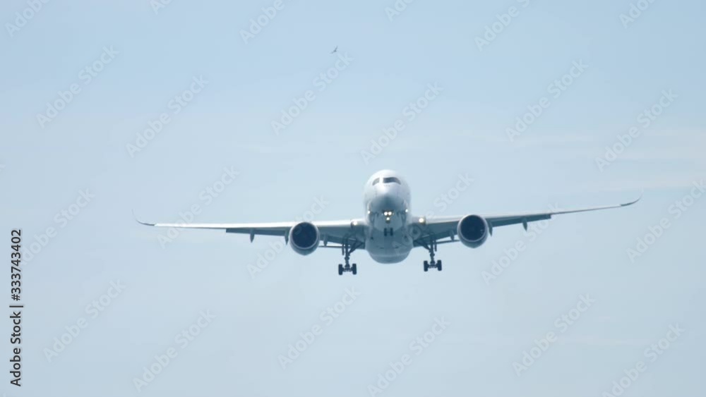 Widebody aircraft approaching before landing Widebody aircraft approaching before landing