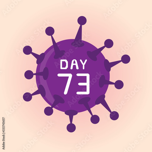 Day 73, Illustratition coronavirus or covid-19 virus infection icon.	 photo