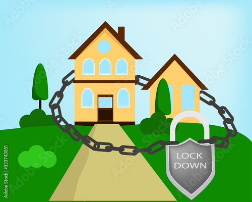 lockdown, home locked icon or symbol, Stay At Home Design Vector, Lockdown Design Vector, Covid 19 lock down