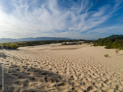 Dunes with footprint marks on Gamboa beach - Santa Catarina  Brazil