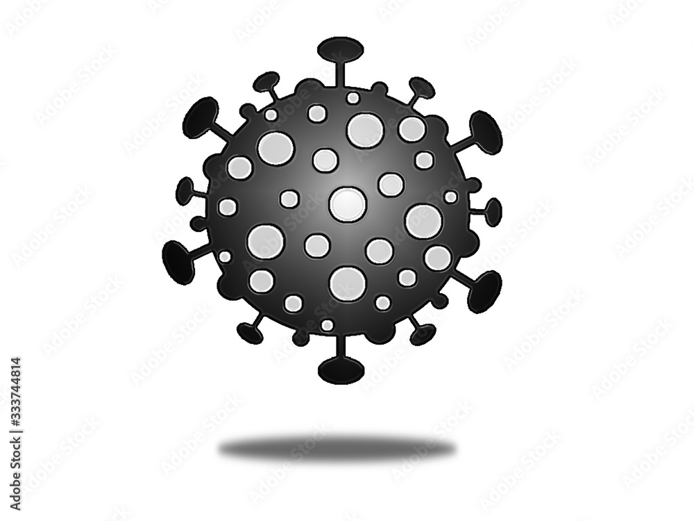 Image of coronovirus on a white background. Coronavirus bacterial cell. Concept: Cowid-19, an epidemic. Image of coronovirus on a white background. Coronavirus bacterial cell. Concept: Cowid-19, an epidemic.