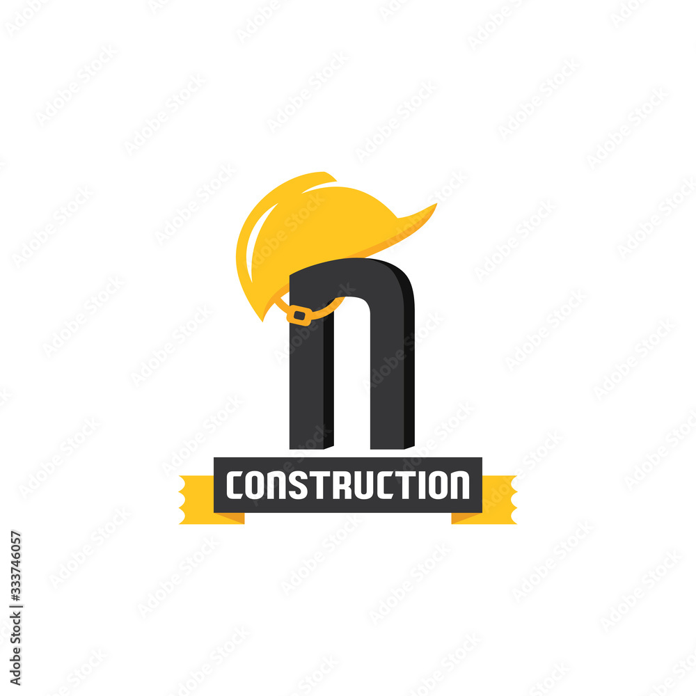 custom made wallpaper toronto digitalLetter N Helmet Construction Logo Vector Design. Security Building Architecture Icon Emblem