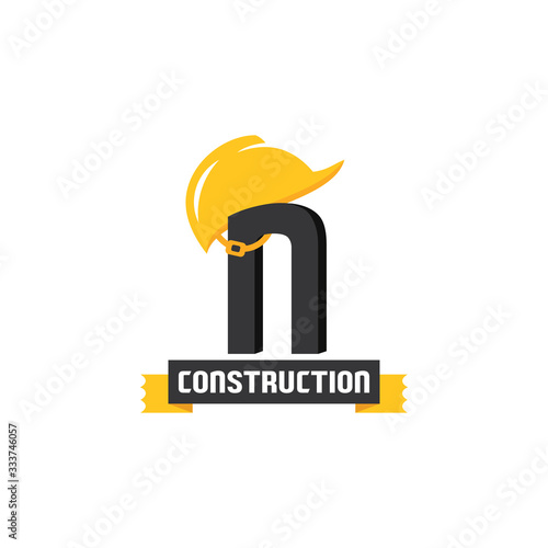 Wallpaper Mural Letter N Helmet Construction Logo Vector Design. Security Building Architecture Icon Emblem Torontodigital.ca