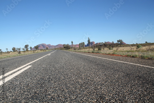 Isolated and unused road in the bushed of Australia
