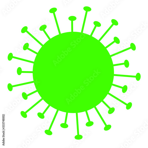  green, vector icon micro, virus.
