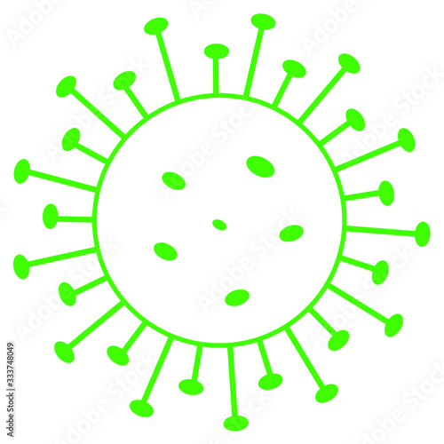 green, vector icon micro, virus