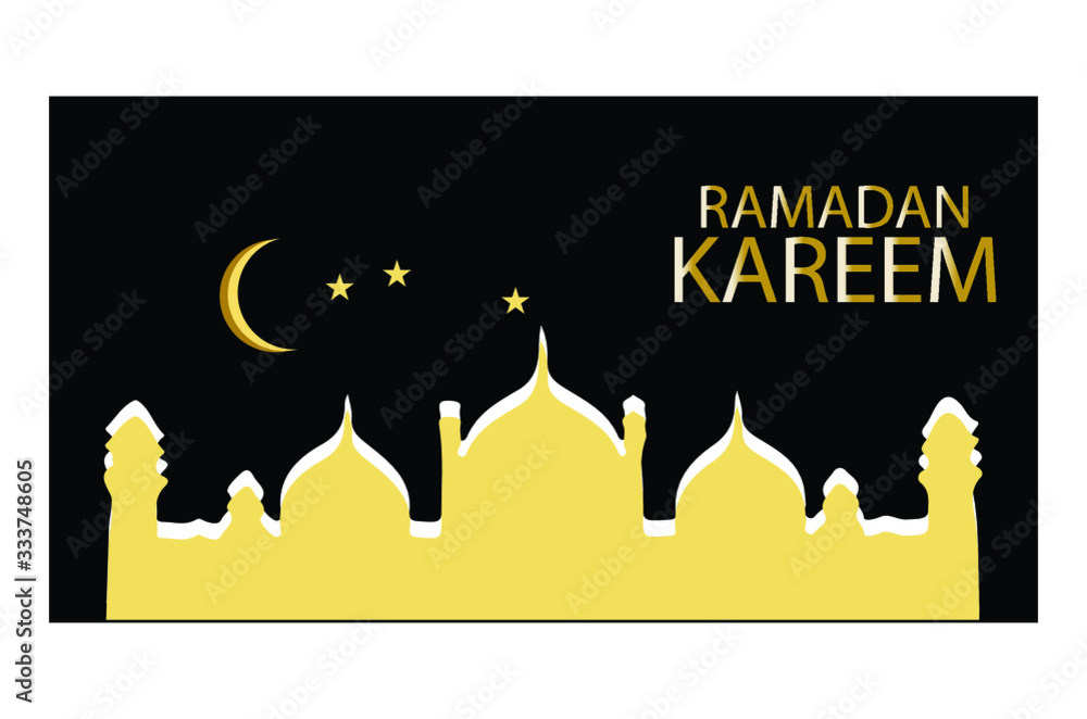 Ramadan Mubarak poster banner colored design