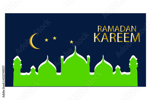 Ramadan Mubarak poster banner colored design
