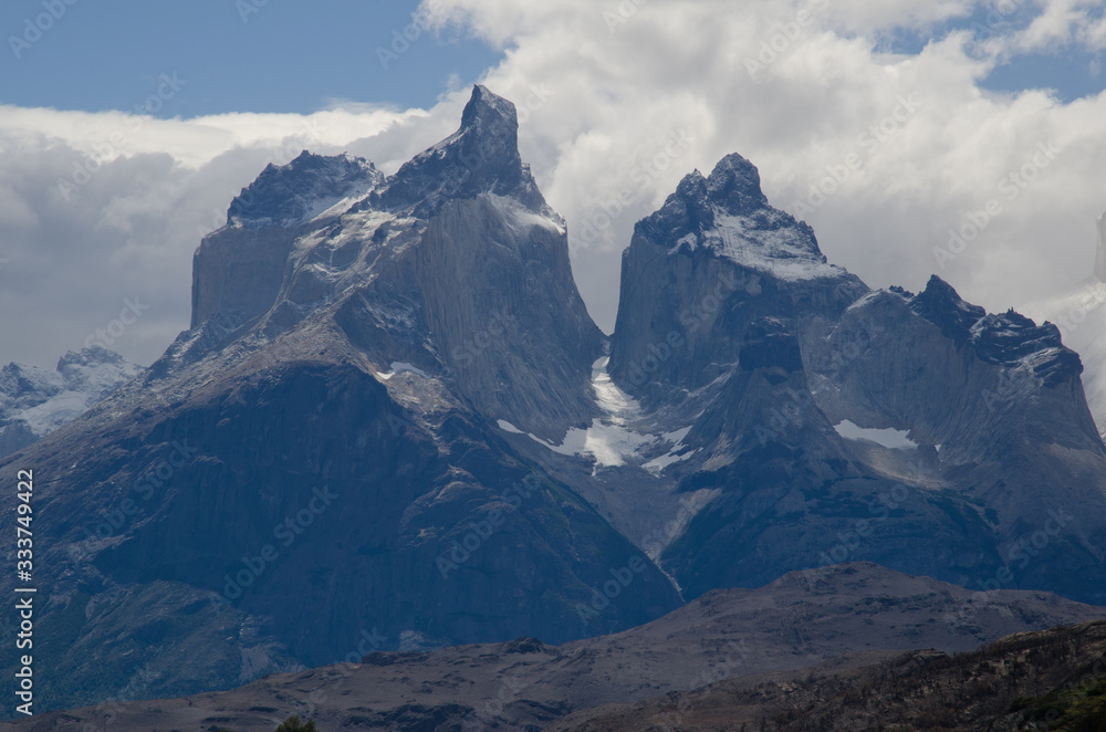 Fototapeta premium Paine Horns in the Torres del Paine National Park.