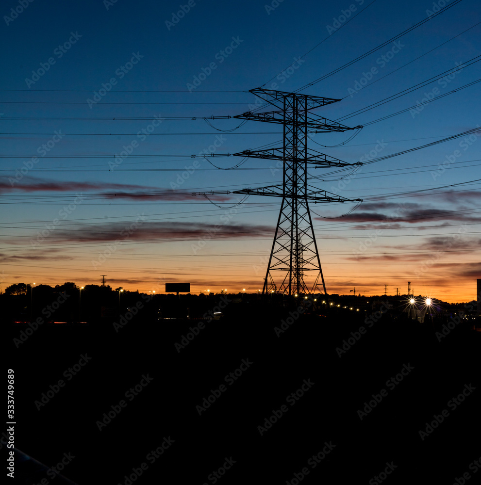Sunset at the Torrente substation (Valencia-Spain) Sunset at the Torrente substation (Valencia-Spain)
