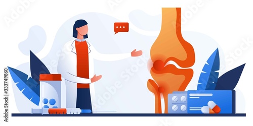 Medical blood test flat concept. Chemical laboratory analysis, medical office or laboratory. Patient blood in test tubes. Banner, flyer, landing page template. Exam checklist blank document