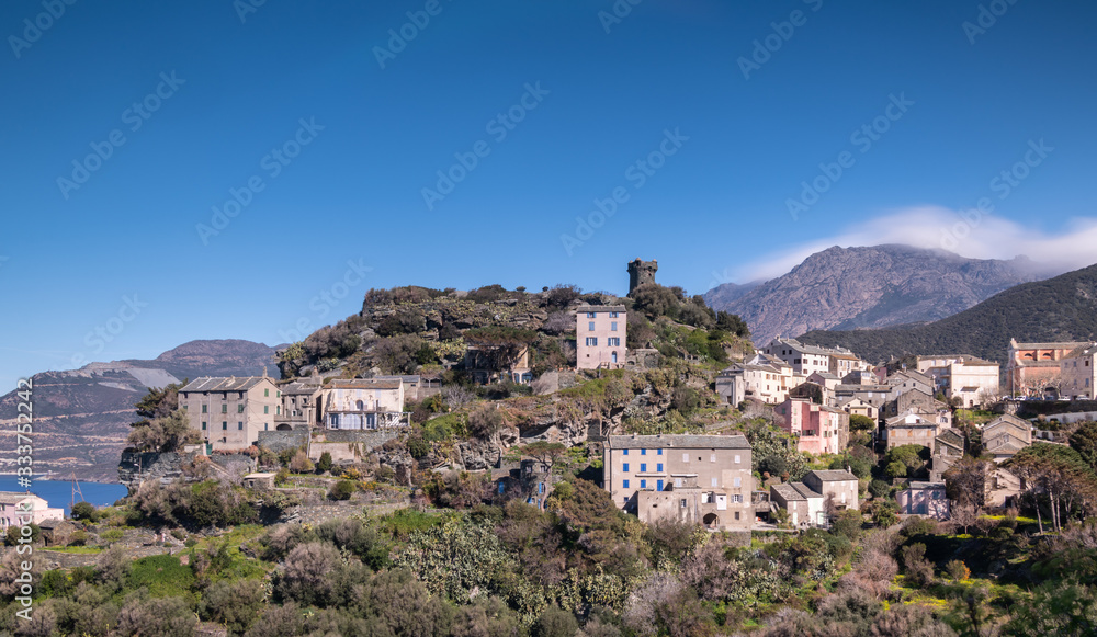 The small beautiful village of Nonza, in the Cap Corse