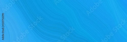 elegant landscape orientation graphic with waves. modern waves background illustration with dodger blue, strong blue and deep sky blue color