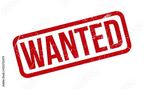 Wanted Rubber Stamp. Red Wanted Rubber Grunge Stamp Seal Vector Illustration - Vector