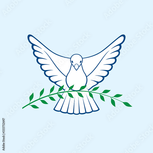 Dove Of Peace. Flying pigeon. Dove Logo. Volunteering concept. Vector illustration