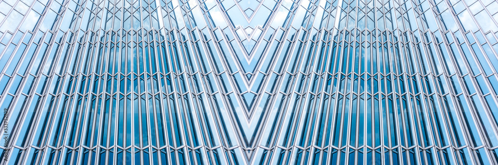 underside panoramic and perspective view to steel blue glass high rise building skyscrapers, business concept of successful industrial architecture underside panoramic and perspective view to steel blue glass high rise building skyscrapers, business concept of successful industrial architecture