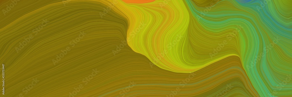 elegant futuristic banner with waves. elegant curvy swirl waves background illustration with olive, golden rod and sea green color elegant futuristic banner with waves. elegant curvy swirl waves background illustration with olive, golden rod and sea green color