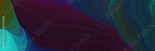 smooth landscape banner with waves. modern waves background illustration with very dark blue, very dark pink and light sea green color