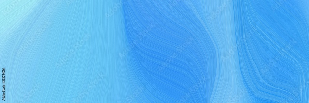 smooth futuristic banner with waves. smooth swirl waves background illustration with corn flower blue, baby blue and light sky blue color