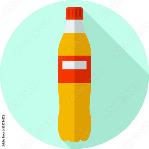 flat design vector illustration of a bottle of soda 