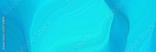 elegant landscape banner with waves. curvy background illustration with bright turquoise, dark turquoise and light sea green color