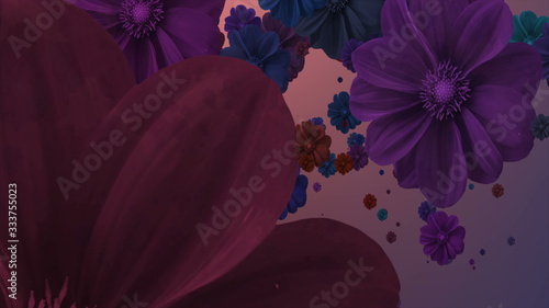 Abstract Creative Animation motion graphic of flowers backdrop background for your romance, love, valentines day projects...