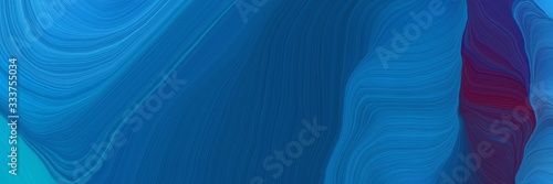 elegant futuristic banner background with strong blue, very dark violet and dodger blue color. smooth swirl waves background design © Eigens