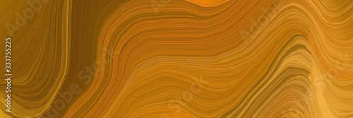 elegant futuristic banner with waves. modern waves background design with dark golden rod, chocolate and golden rod color
