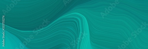 elegant futuristic banner background with teal, light sea green and dark cyan color. contemporary waves illustration © Eigens