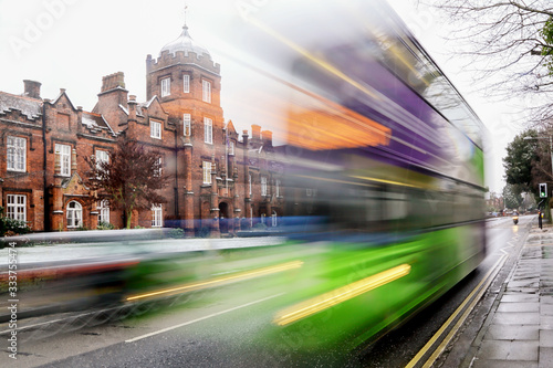 Canvastavla Ipswich express bus in a longexposure, Suffolk, England