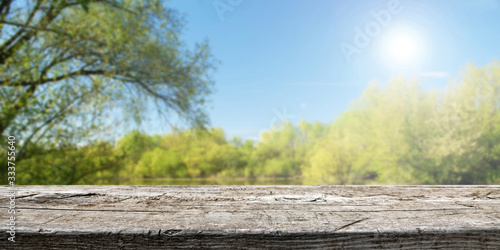 Old empty wooden table background
