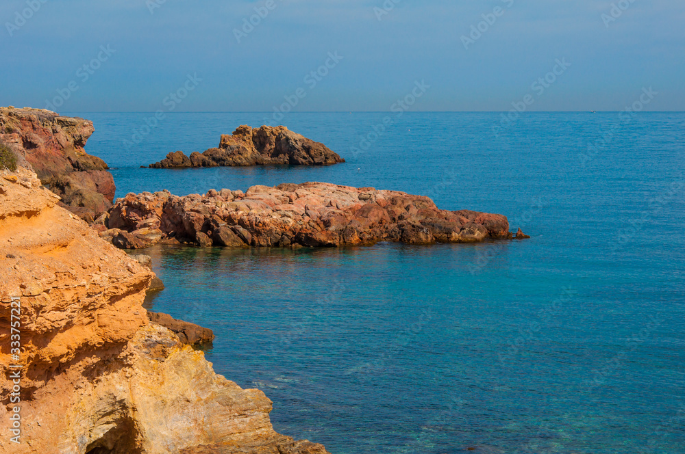 sea landscapes on the Mediterranean coast on summer days