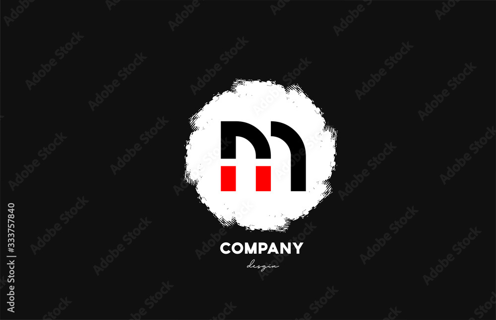 M black red white alphabet letter logo icon with grunge design for company and business M black red white alphabet letter logo icon with grunge design for company and business