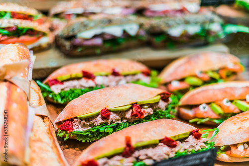 Freshly prepared sandwiches sold in fast food restaur